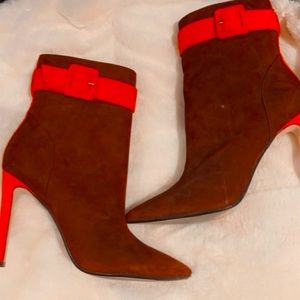 Beautiful Burgundy and Red Ankle Boots